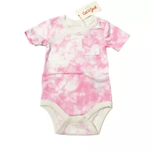 Cat & Jack Baby Girl Size 0-3M Bodysuit Bright Pink Tie Dye - Picture 1 of 4