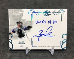 2016 Leaf Trinity Zack Collins /10 ON CARD Rookie Inscribed Auto SSP No. A-ZC1📈