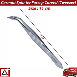 Splinter Forceps Carmalt Tweezer 11 cm Curved Surgical Veterinary Instruments - Picture 1 of 5
