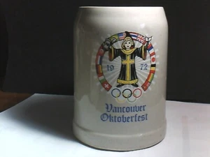 BEER STEIN MUNICH CHILD VANCOUVER OCTOBERFEST 1972 WICK WERKE NO CHIPS, CRACKS - Bild 1 von 4