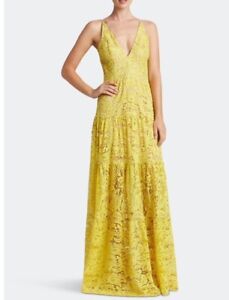 Dress The Population Yellow/ Nude Lace  Gown Dress Sz S~ Beautiful-