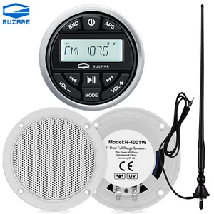 Ricevitore Bluetooth stereo audio marino radio barca e altoparlanti e antenna 4" - Foto 1 di 20