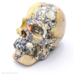 Skull 90mm Maligano Jasper. Gemstone, Metaphysical, Hand Carved, Realistic - Picture 1 of 4