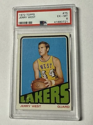 Jerry West 1972 Topps #75 PSA 6 - Image 1 of 2