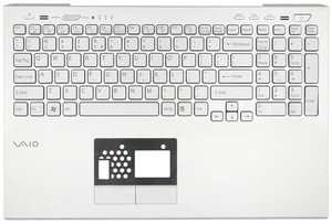 Original US Keyboard w/ Palmrest Cover Sony Vaio PCG-41414M VPC-SE Silver LED - Picture 1 of 2