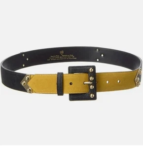 Cintura nuova con etichette $139 stile CAbi ornamento #4593 pelle scamosciata giallo senape XL - Foto 1 di 6