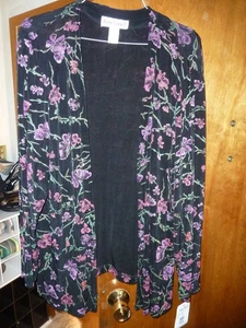 Ronni Nicole Y2K Metallic Floral Stretchy open Knit Jacket Women’s Sz 24W w/tag - Picture 1 of 2