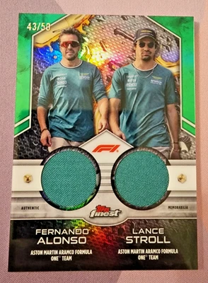 2024 Topps Finest F1 Stroll/Fernando Alonso Duos Dual Patch Relic 43/50 #FDR-AM - Image 1 of 4
