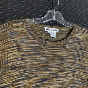 Mel & Lisa 100% Seide Pullover Oberteil XL Mehrfarbig Kurzarm Strick Vintage Style - Bild 1 von 8