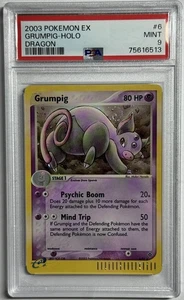 PSA 9 Grumpig Holo 06/97 EX Dragon 2003 Pokemon MINT SWIRL - Picture 1 of 2