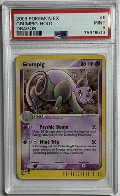 PSA 9 Grumpig Holo 06/97 EX Dragon 2003 Pokemon MINT SWIRL - Image 1 of 2