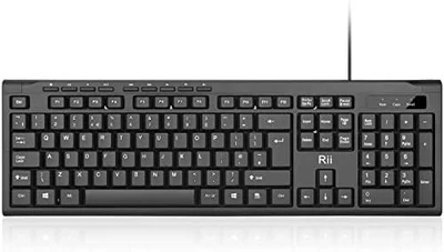 Rii RK907 USB Wired Keyboard Full Size Office Keyboard Compatible with Mac PC - Image 1 of 4