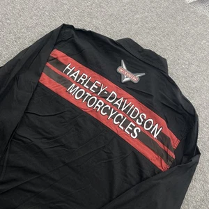 Harley Davidson Button Down Shirt Mens L Motorcycles Biker V-Twin LS EUC Black - Picture 1 of 12