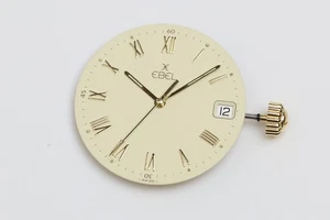 Ebel/Cartier Cal. 187-2 Quarz Uhrwerk, cremefarbenes Zifferblatt & Zeiger, funktioniert - Bild 1 von 8