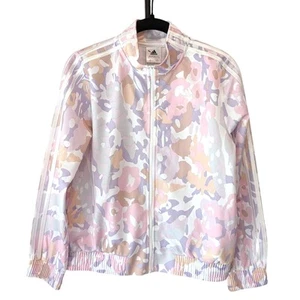 Adidas Pastel Camo Zip Jacket Girls XL Womens S Pink AOP Comfy Sporty Preppy NWT - Picture 1 of 14