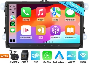 8-Core 8+128GB Android 13 Car Stereo with GPS CarPlay for VW Passat B6 2005-2011 - Picture 1 of 22