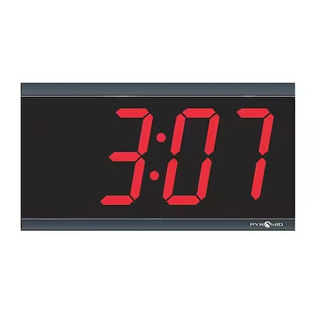 PYRAMID 4-inch 4 DIGIT Red LED Wireless Digital Clock 9D44BR