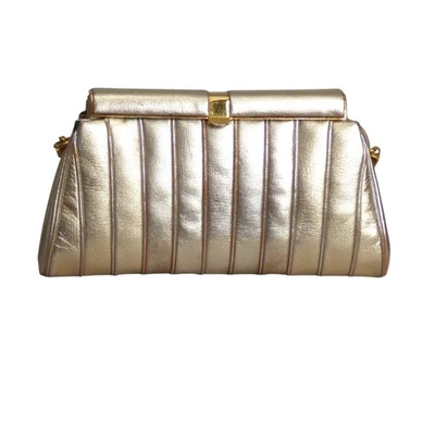 JUDITH LEIBER- 1980s Gold Metallic Evening Bag - Image 1 of 4