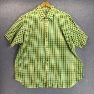 Camicia uomo Maus & Hoffman XXL verde giallo Gingham manica corta cotone con bottoni - Foto 1 di 15