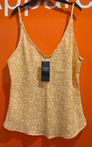 Abercrombie & Fitch Floral Print Vest Top, Yellow, Size XS, New With Tag, sf - Picture 1 of 2