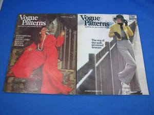 Two Vogue Patterns Magazine October & December 1972 1973 Fashion Photography - Picture 1 of 4