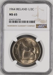 IRELAND Half Crown 1964 Horse NGC MS65 - Picture 1 of 4