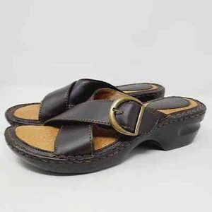 👉 I Love Comfort Cross Strap Faux Leather Slides Women’s 9M Casual Sandals - Picture 1 of 8