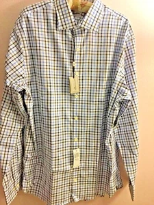 Camicia Peter Millar Nanoluxe in cotone nuova con etichetta $145 taglia 17 (34-35) lunga - Foto 1 di 6