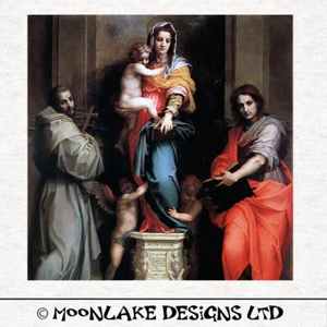 Religione -Vergine Maria 3 pittura ad olio- Pannelli artigianali in tessuto 100% cotone o poliestere - Foto 1 di 1