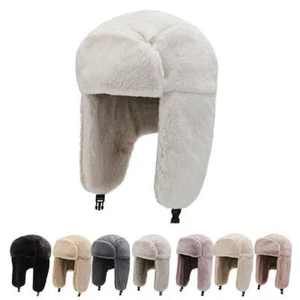 Cappello donna morbido caldo invernale orecchio vintage pile con polsini paraorecchie cappello caccia neve - Foto 1 di 14