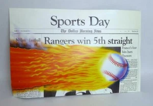 Insegna Porta Giornali Texas Rangers Prima Pagina Calcio Dallas Morning News 1990 - Foto 1 di 9