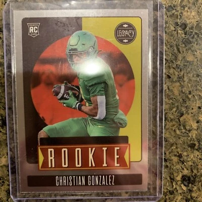 2023 Panini Legacy Christian Gonzalez RC #190 NE Patriots 1st Round Pick - Image 1 of 2