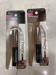 2 Maybelline Brow Drama Shaping Chalk Powder. Soft Brown 110 Med Brown 120