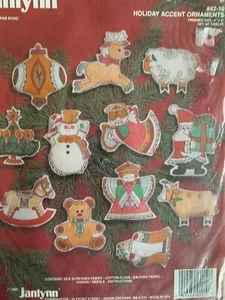 Feiertag Akzent Ornamente Stickpackung Janlynn Neu in Verpackung 12er Set Engel Tiere - Bild 1 von 10