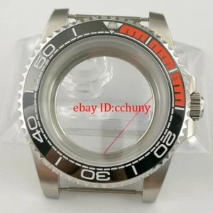 Estuche de reloj de zafiro de 40 mm negro naranja bisel de cerámica ajuste movimiento NH35 NH36 - Imagen 1 de 5
