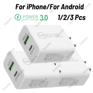 20W PD QC Fast Charger USB C Power Adapter Block For iPhone 14 13 12 11 XS XR 8 - Picture 1 of 9