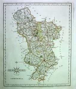Antique map, Cary, Derbyshire .. - Picture 1 of 1