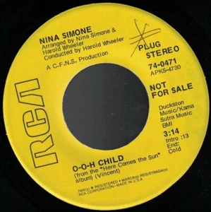 NINA SIMONE NEW WORLD COMING & O-O-H CHILD RCA PROMO 45 #74-0471 VG+ - Picture 1 of 2