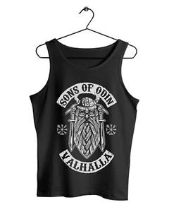 Herren Tank Top Muscle Shirt Son of Odin Valhalla Gott Vikings Wikinger - Picture 1 of 1
