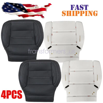 For 2014-2019 GMC Sierra Denali Front Bottom Perforated Seat Cover Black & Foam - Image 1 of 4