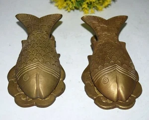 Fish Paper Clip Set Of 02 Pieces Brass Aquarium Angel Hand Carved Gem Clip EK320 - Picture 1 of 9