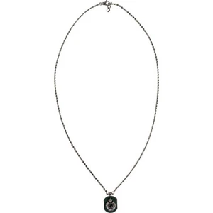 DOLCE & GABBANA Necklace Sterling Silver 925 Chain Bar Gem Pendant Logo 560usd - Picture 1 of 8