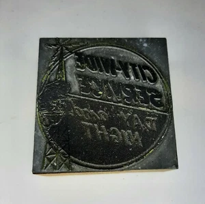 Vtg Rare Letterpress Printing Block City Wide Service Day And Night Wooden - Bild 1 von 7