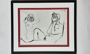 PABLO PICASSO  LA COMÉDIE HUMAINE   Orginal-Verve 1954, passepartiert u. gerahmt - Bild 1 von 8