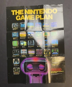 1986 EARLY NES Small POSTER The Nintendo GAME PLAN Early Black Box Games RARE! - Picture 1 of 5