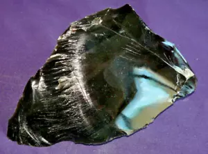Obsidian, schwarz, Rohstein, Heilstein 283,6g 132x77x45mm - Bild 1 von 7