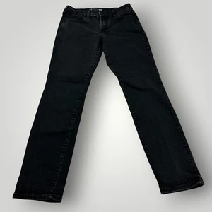 Jeans donna taglia 8 Old Navy Mid Rise Power slim denim dritto nero - Foto 1 di 13