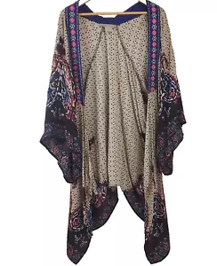 Top pomodoro volante M/L Anthropologie ricamato aperto farfalla cardigan spolverino - Foto 1 di 5