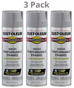Rust-Oleum 7515838-3PK Professional Enamel Spray Paint, Aluminum, 3 Pack, 14 Oz - Picture 1 of 4