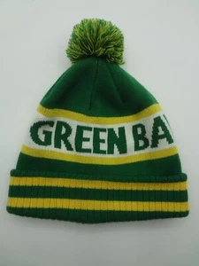 Green Bay Packers Winter Knit Beanie Hat Fleece Lined Pom Pom - Picture 1 of 8
